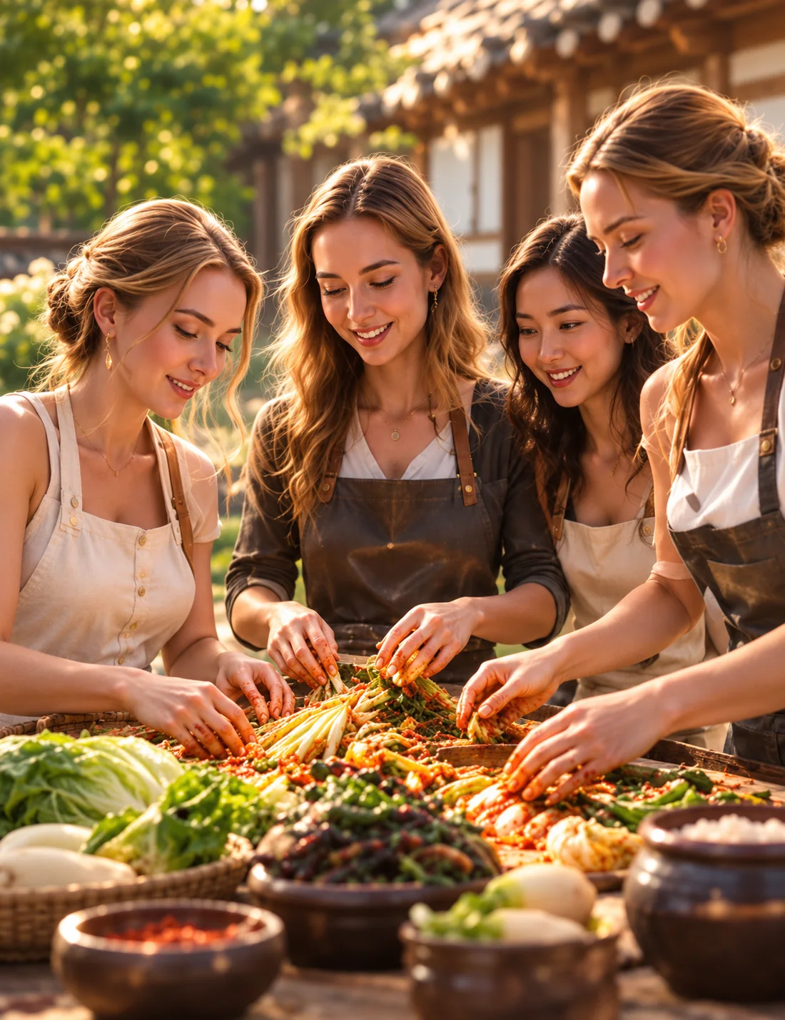 Fermentation Goddesses™ concept: women learning to make fermented food together